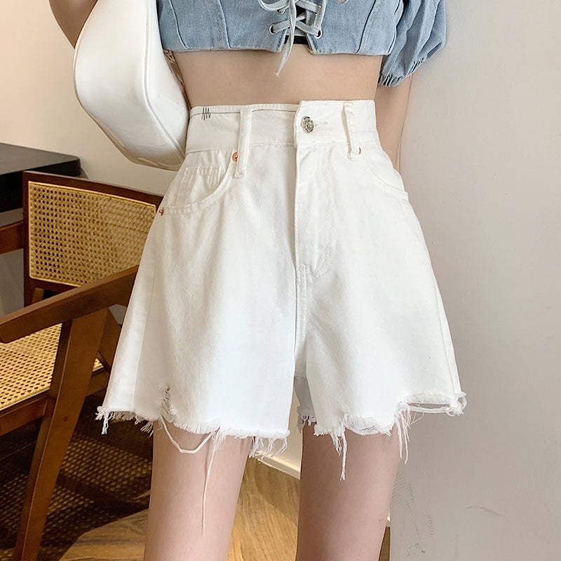 White Denim Shorts Women''s Summer