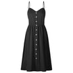 Suspender Button Pocket Halter Dress