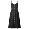 Suspender Button Pocket Halter Dress