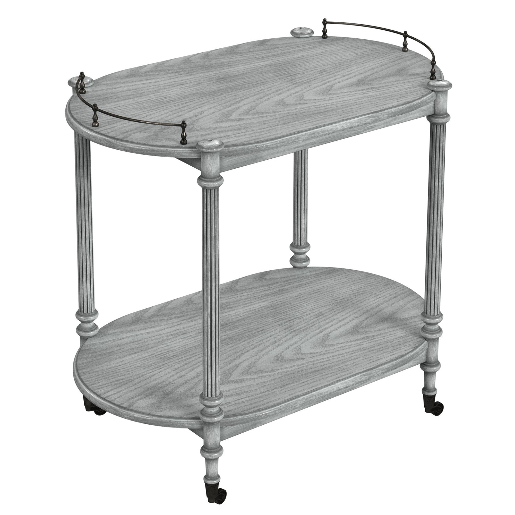 Kathleen 2 Tier Powder Gray Bar Cart - Gray