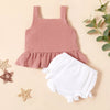 Two piece set of linen cotton kids suspenders