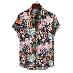 Hawaii beach flower shirt series high-quality cotton men's