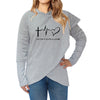 Women Hoodies Sweatshirts Casual Plus Size Faith Printed Hooded Sweatshirt