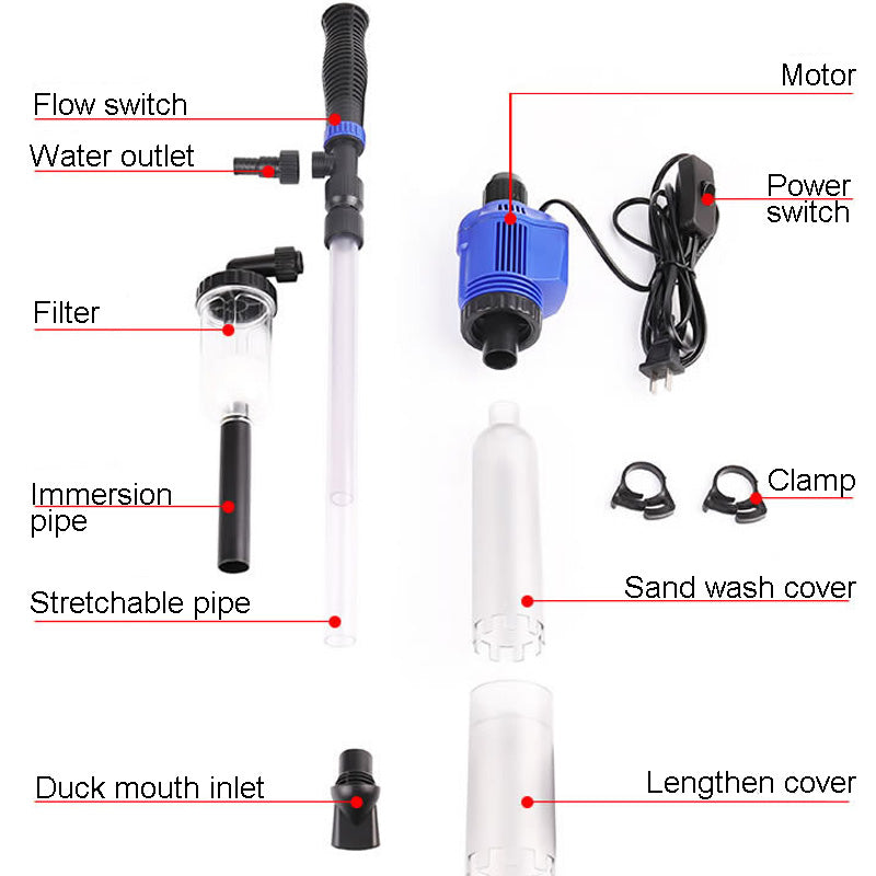 Efficient Electric Aquarium Water Change Pump Cleaning Tools Water Changer Gravel Cleaner Siphon For Fish Tank Water Filter Pump