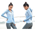 Zipper hooded Women's Yoga Shirts Long Sleeve Yoga Top Sportswear Quick Dry Tracksuit Women Running Jacket