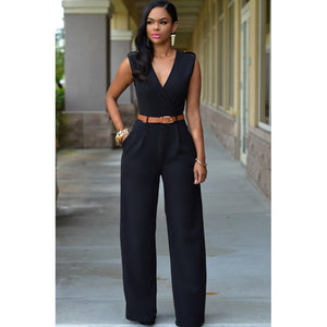 High Waist V-neck Wide-leg Pants Irregular Suit With Belt