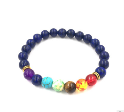 Agate molten rock 8mm energy volcanic stone chakra colorful beads bracelet string