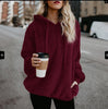 long-sleeved hooded solid color sweater