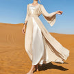 Beige Double Chiffon Dress Long