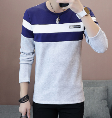 Male teen stitching slim bottoming shirt