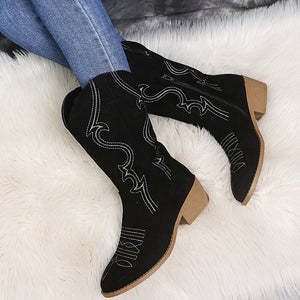 Large size low heel women boots WISH women's leather boots