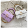 Popular embroidery thread all-match messenger chain small square bag