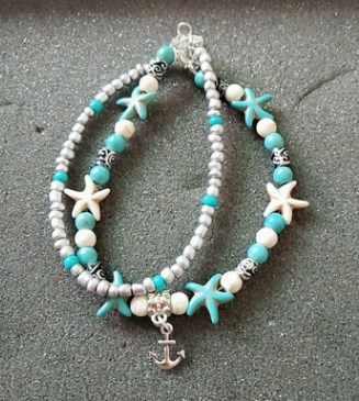 Yoga Anklet Turtle Bracelet Beach Pendant Starfish Pearl Retro Turtle Anklet