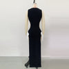 New Black Round Neck French Suit Bow Knitted Dress