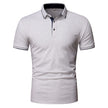 Lapel Men's Top Solid Color Business Short Sleeve