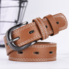 Two-line Men's And Women's Belts Out All-match Thin Trousers Belts Denim Dress Belts