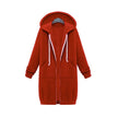 Hooded Long Sleeve Sweater Fleece Long Jacket