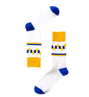 Contrast men's personality cotton socks geometric stockings