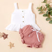 Two piece set of linen cotton kids suspenders