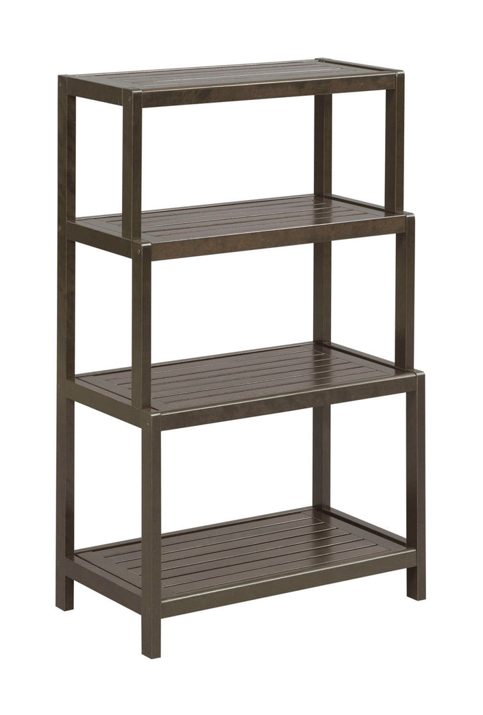 New Ridge Home Goods Dunnsville 4-Tier Stepback Shelf, Espresso