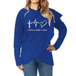 Women Hoodies Sweatshirts Casual Plus Size Faith Printed Hooded Sweatshirt