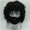 Halloween party spoof knit wool hats handmade beard men and women wig hats