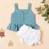 Two piece set of linen cotton kids suspenders