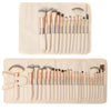 12 Creamy White Makeup Brush Set Fanshaped 24 Champagne Cosmetics Synthetic Hair