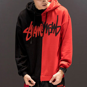 Hoodies Fall Winter Letter Printing Loose Pullover Men High Street Fashion Hooded Sweatshirts