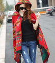 Europe and the United States autumn and winter new retro national wind hooded cape shawl bohemian tourism horn buckle shawl