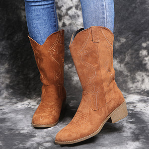 Large size low heel women boots WISH women's leather boots