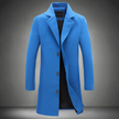 New Mens Solid Color Casual Business Woolen Coats