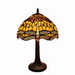 Tiffany Style Amber Dragonfly Table Lamp