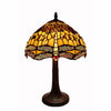 Tiffany Style Amber Dragonfly Table Lamp