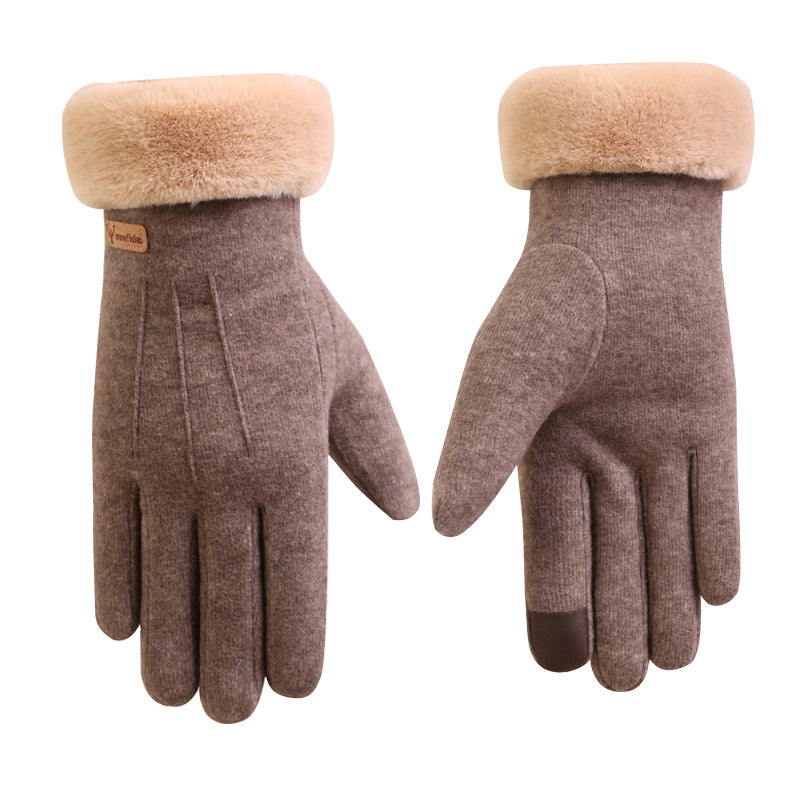 Alpscommerce cashmere full finger gloves women