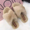 Cross hairy slippers