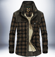 Men Thicken Warm Fleece Jackets Coats Pure Cotton Plaid Jacket Military Clothes