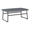 Rectangular Grey Finish Tempered Glass Coffee Table with Aluminum