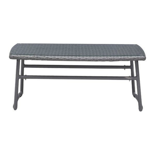 Rectangular Grey Finish Tempered Glass Coffee Table with Aluminum