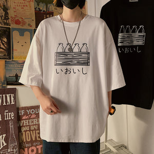 Printed street fashion boy style t-shirts tops