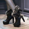 Autumn and winter super high heel thick with rabbit fur white plus velvet tube snow boots