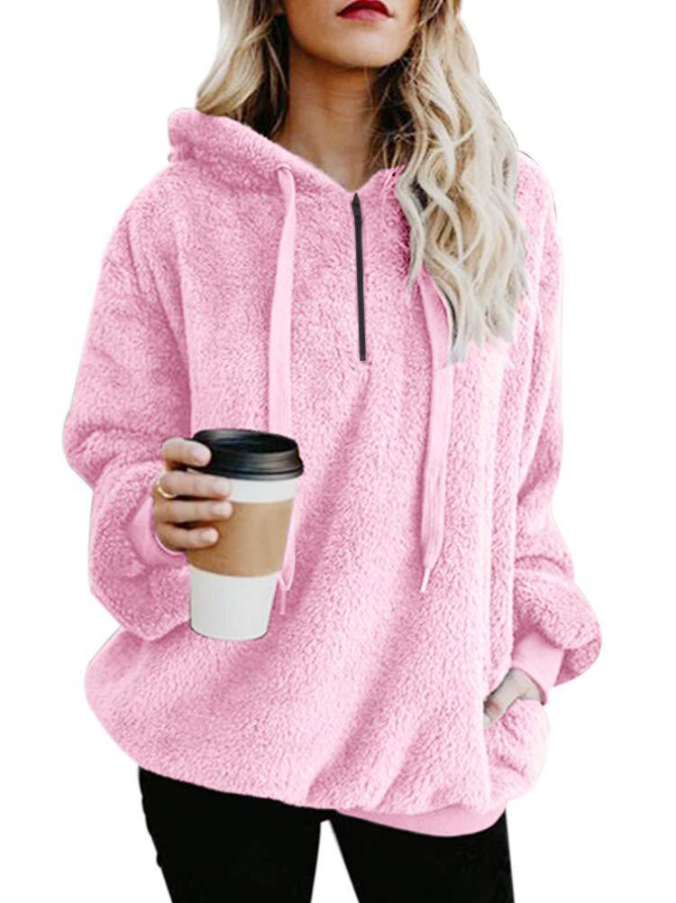 long-sleeved hooded solid color sweater