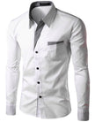 Striped Decoration Mens Shirts