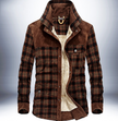 Men Thicken Warm Fleece Jackets Coats Pure Cotton Plaid Jacket Military Clothes