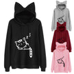 Women's loose printed hooded sweater