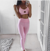 Yoga Set New  Solid Crop Top Long Pant Women Suit Two Piece Set