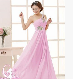 evening dress, single shoulder dinner party host, evening dress, banquet dress girl