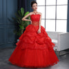 Tube Top Bride Red Wedding Dress Large Size