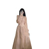 Women's Temperament Fashion V-neck Long-sleeved Waist-skimming Dress