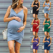 Women Maternity Dress Spaghetti Strap Plus Size